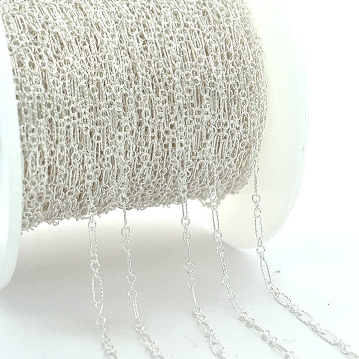 CX40: Long + Short 2.2mm Paperclip Textured chain by the foot