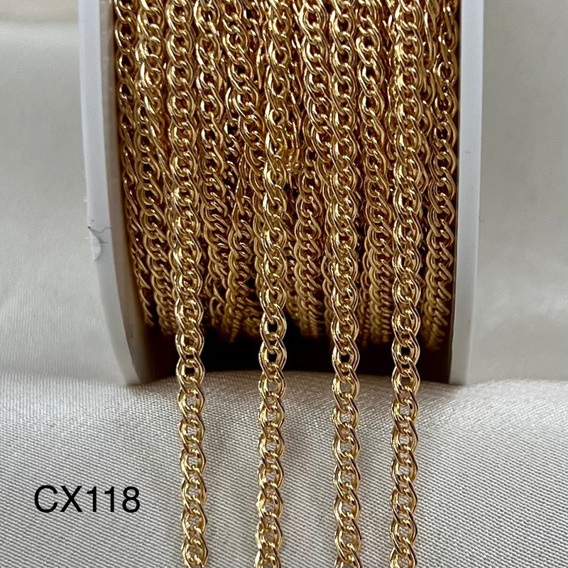CX118 - 2.4mm Interlocking Curb Chain by the foot