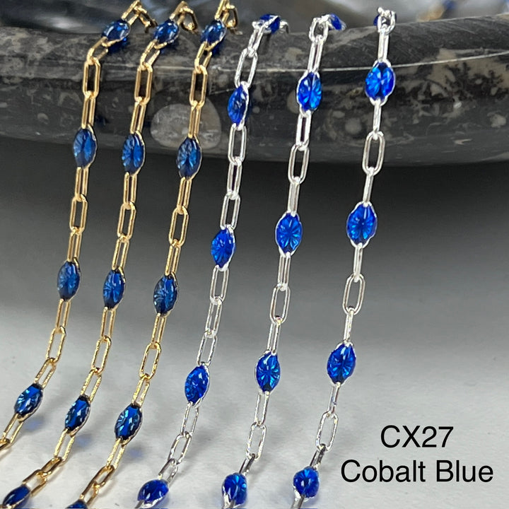 CX27: Enamel Paperclip Chain by the foot