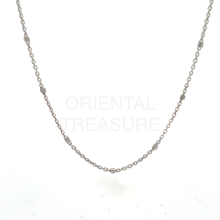 Square Cube Satellite Sterling Silver Chain