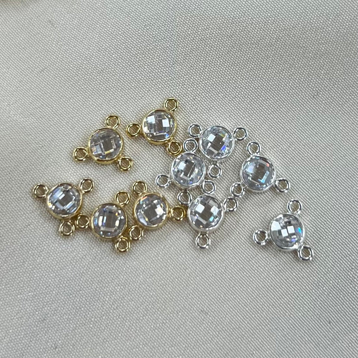 CN29Y - Y Necklace - 4mm Flatback CZ Connector (Pack of 3)