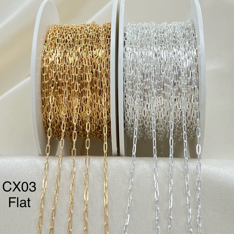 CX03 - 1.6mm Paperclip chain by the foot