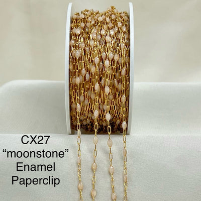 CX27: Enamel Paperclip Chain by the foot
