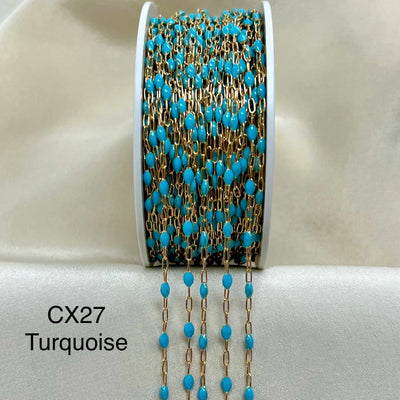 CX27: Enamel Paperclip Chain by the foot
