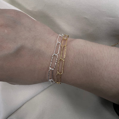 CX60H: Paperclip #7 Hammered- Large Lightweight - Chain by the foot