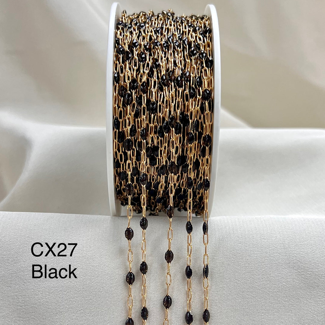 CX27: Enamel Paperclip Chain by the foot