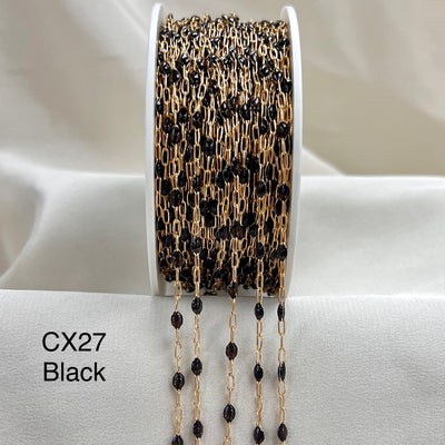 CX27: Enamel Paperclip Chain by the foot