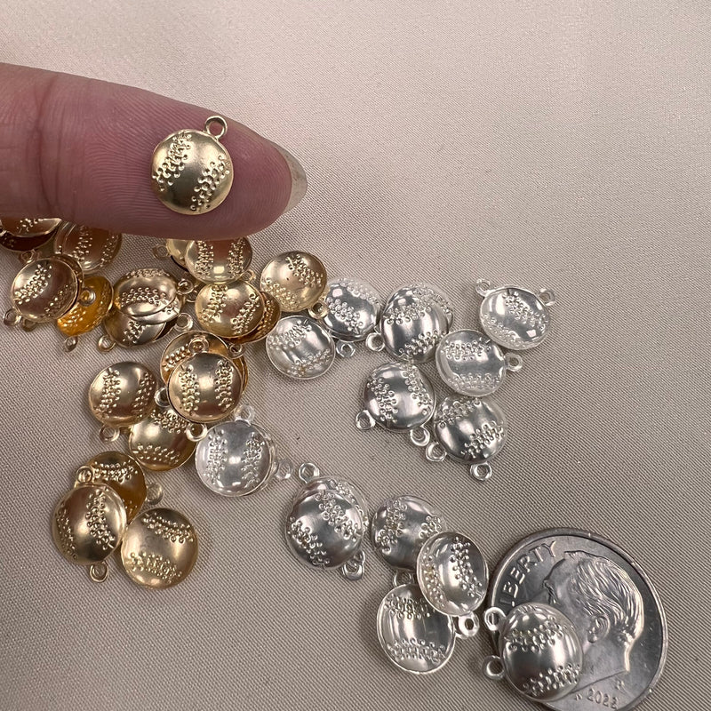 CH32 Baseball Sports 8mm wide Charms (Pack of 3)