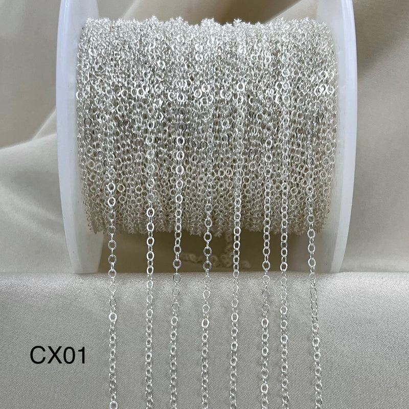 CX01: 1.7mm Cable Flat Chain by the foot