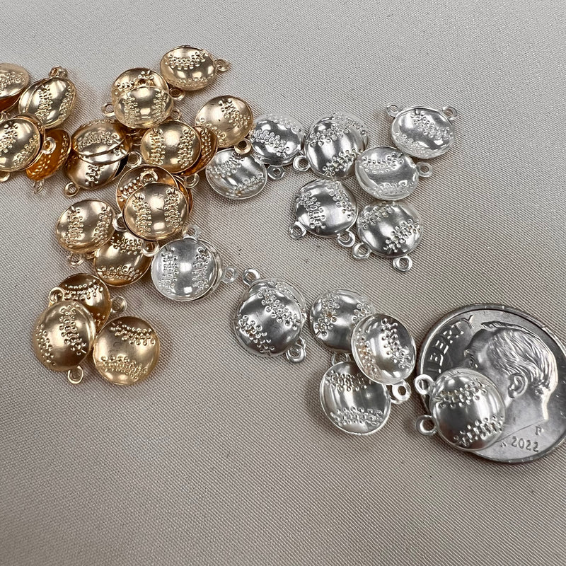 CH32 Baseball Sports 8mm wide Charms (Pack of 3)