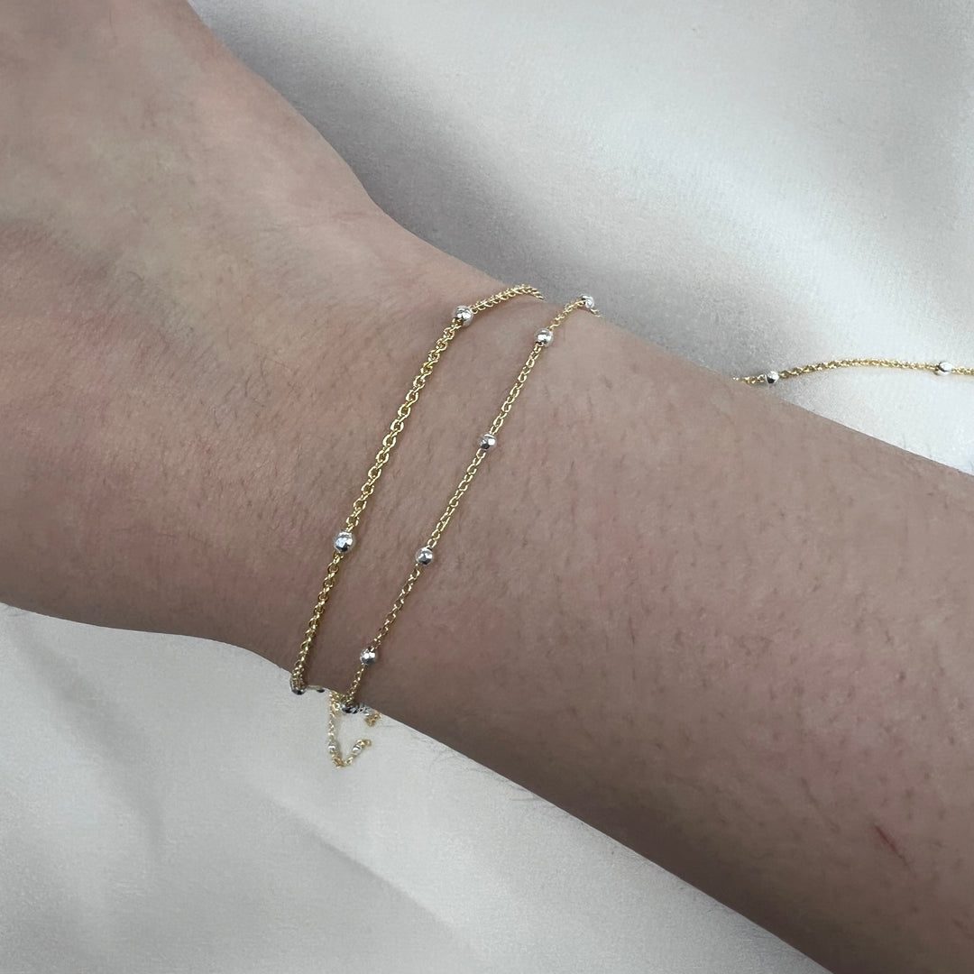 CX85 - Mixed Metal 2 Tone 2.3mm Satellite Chain by the foot (26GA Jump Ring ONLY)