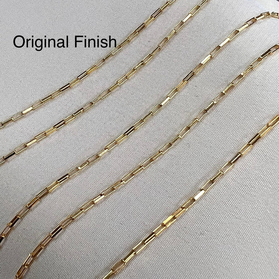 CX41: 1.3mm Long Box chain by the foot