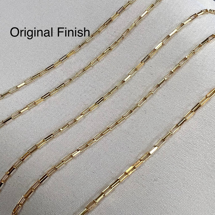 CX41: 1.3mm Long Box chain by the foot
