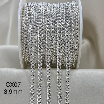 CX07 - 3.9mm Half Round Curb Chain by the foot