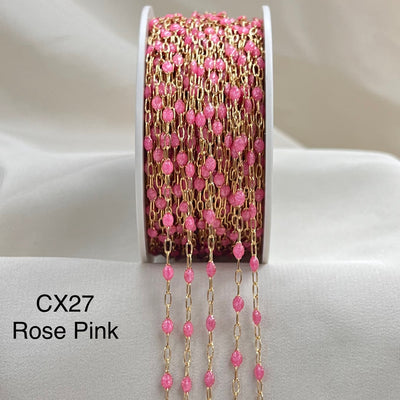 CX27: Enamel Paperclip Chain by the foot
