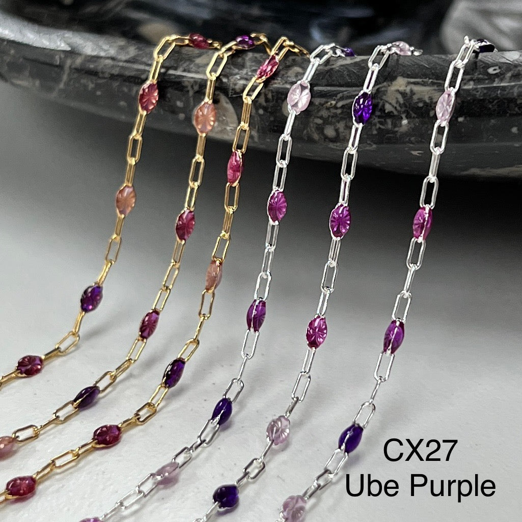 CX27: Enamel Paperclip Chain by the foot