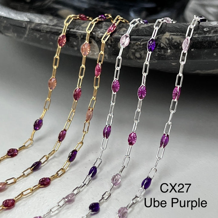 CX27: Enamel Paperclip Chain by the foot