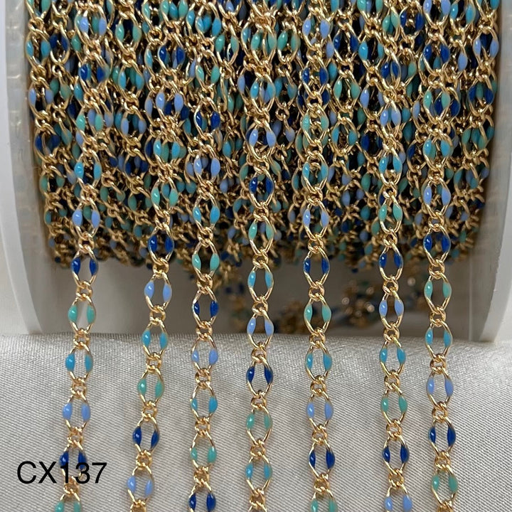 CX137 - 3.1mm Enamel Figaro (1+1) Chain by the foot