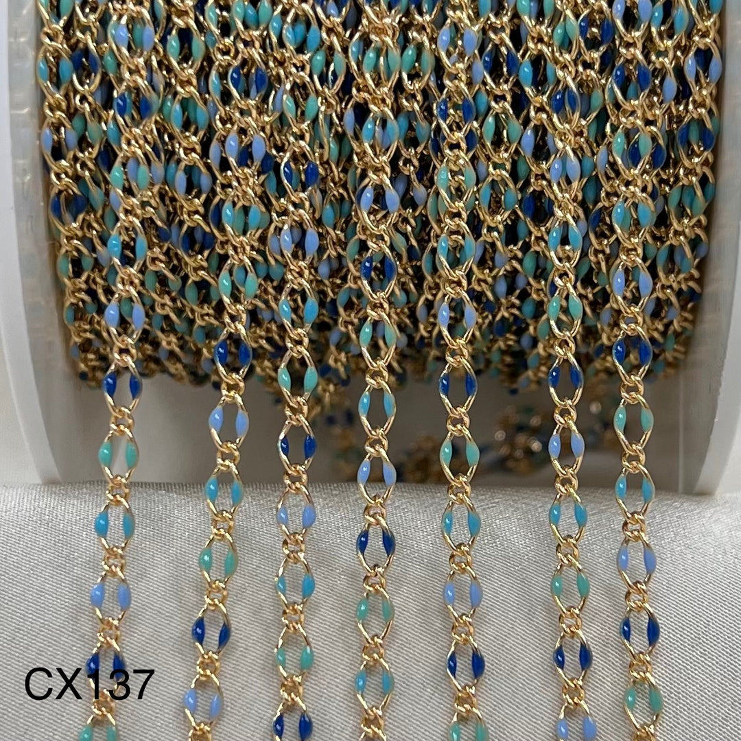 山水83 CX137 - 3.1mm Enamel Figaro (1+1) Chain by the foot – Oriental