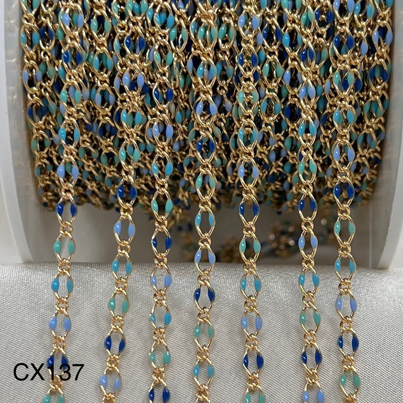 CX137 - 3.1mm Enamel Figaro (1+1) Chain by the foot