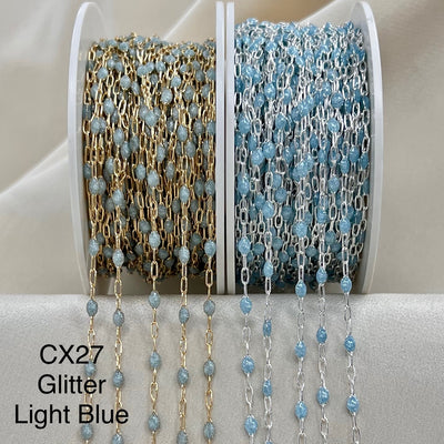 CX27: Enamel Paperclip Chain by the foot