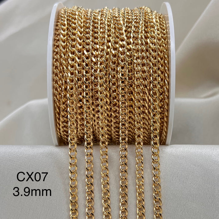 CX07 - 3.9mm Half Round Curb Chain by the foot
