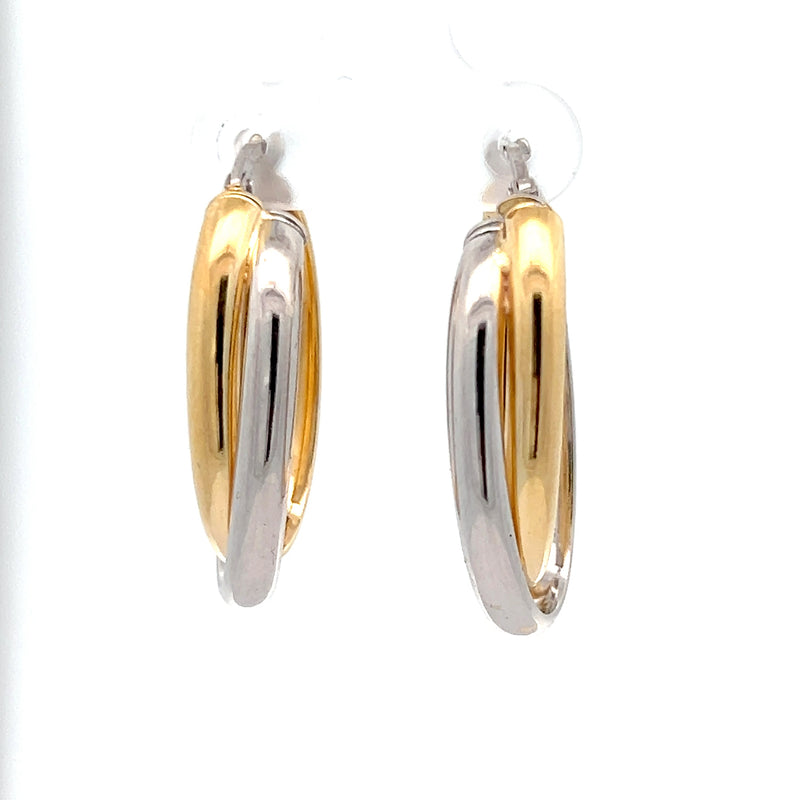 Oval Interlocking Hoops - Sterling Silver 5036