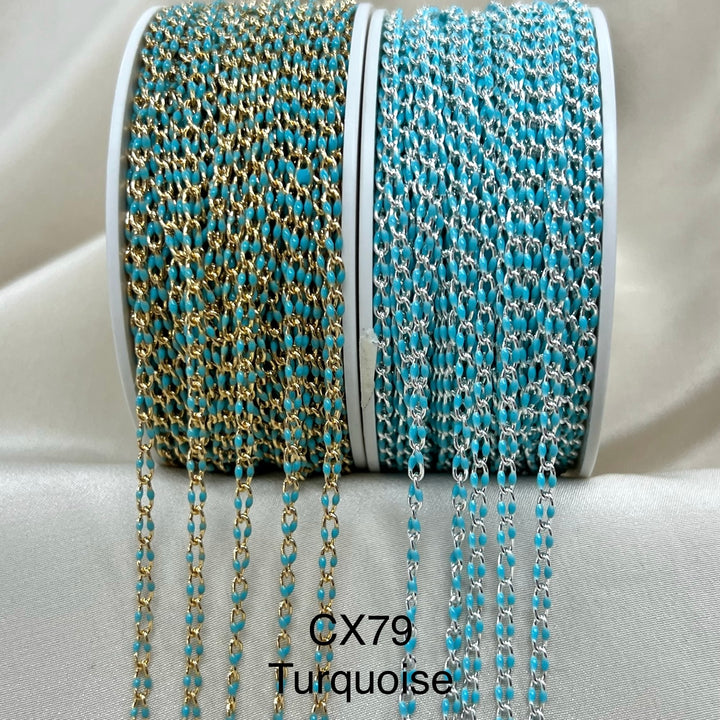 Sale - CX79: Curb Enamel Chain by the foot