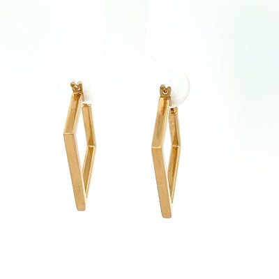 14kt Gold Diamond Shape Hoops