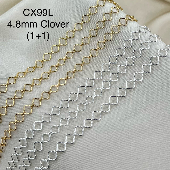 CX99L - 4.8mm Clover + Cable Link (1+1) Chain by the foot