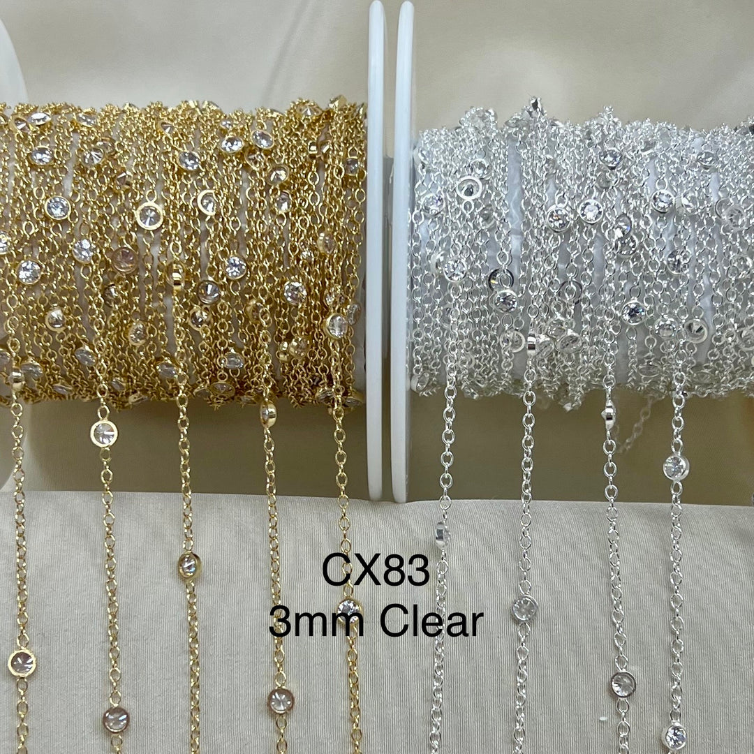 CX83 - CZ Bezel 1.25" Station Chain by the foot