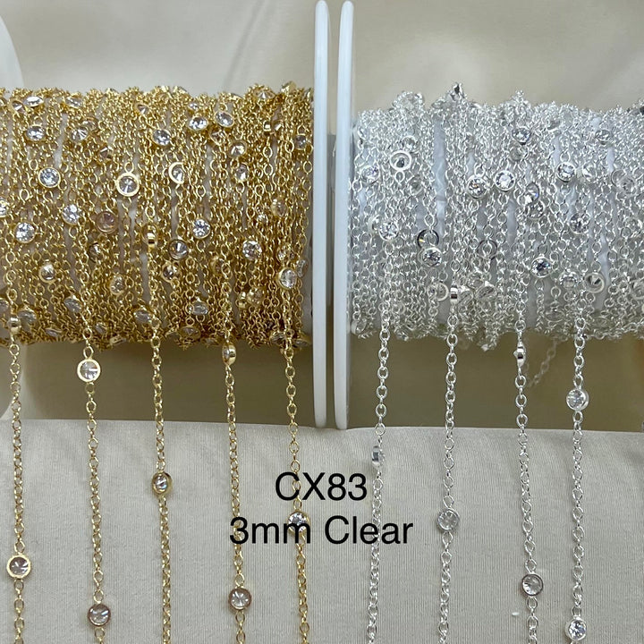CX83 - CZ Bezel 1.25" Station Chain by the foot