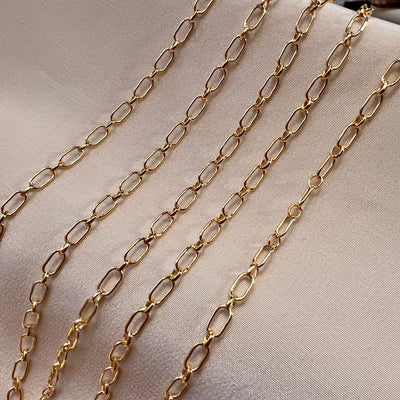 Oval Alternating Chain - 3mm wide-by the foot