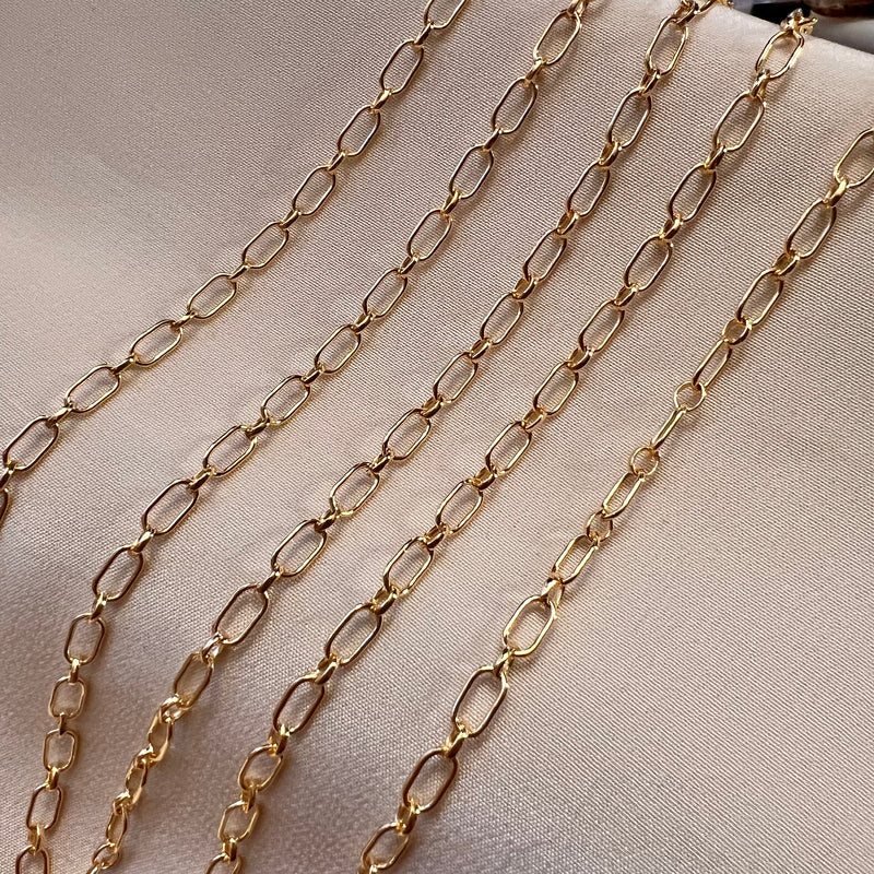 Oval Alternating Chain - 3mm wide-by the foot