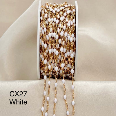 CX27: Enamel Paperclip Chain by the foot