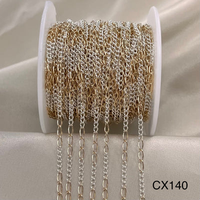 CX140: Mixed Metal Curb Chain by the foot