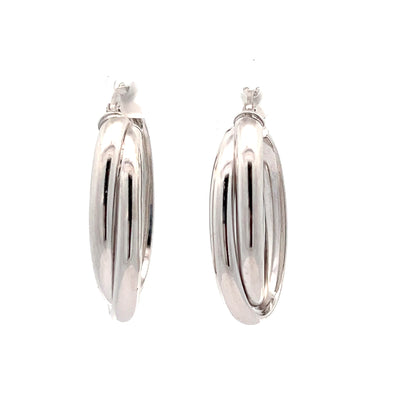Oval Interlocking Hoops - Sterling Silver 5036