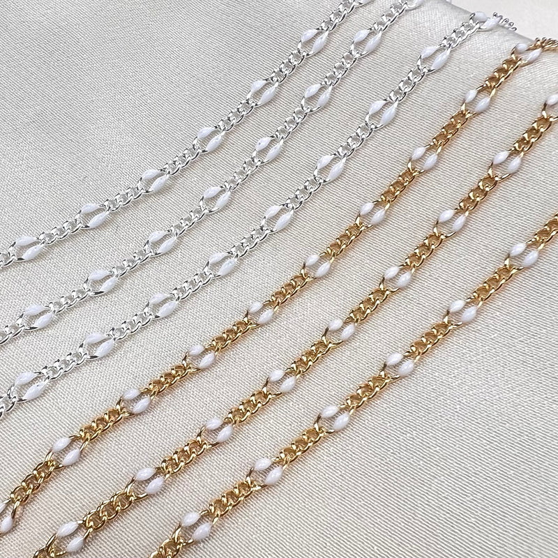 CX80: Figaro Enamel Chain by the foot