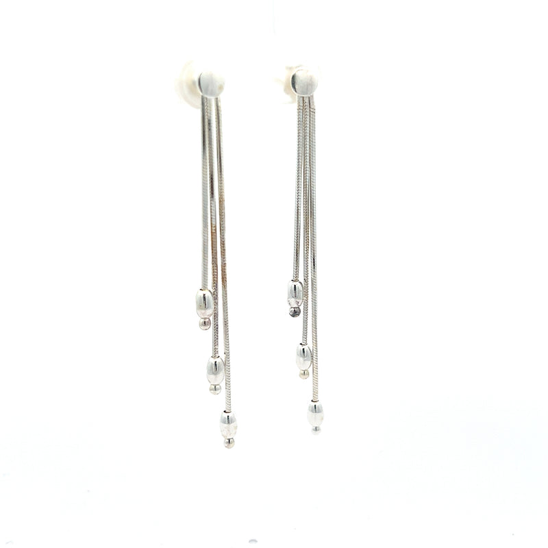 13-604 Oval Bead Dangle Earrongs - Net