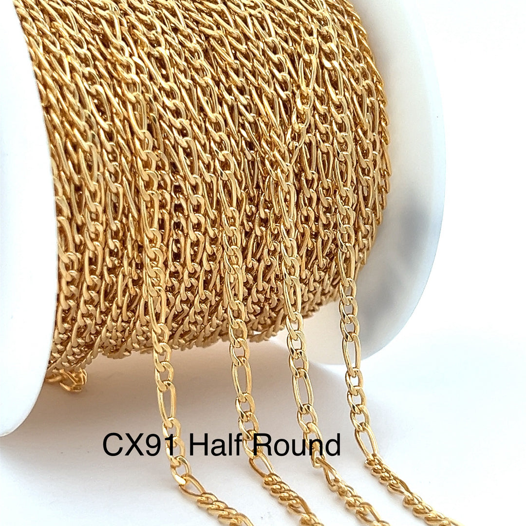 CX91 - 2.6mm Figaro chain by the foot