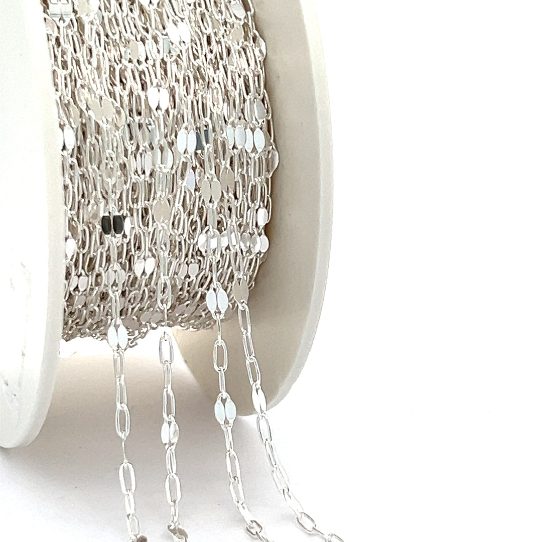 CX69L: 3.2mm Sequin + Paperclip (3+1) chain by the foot