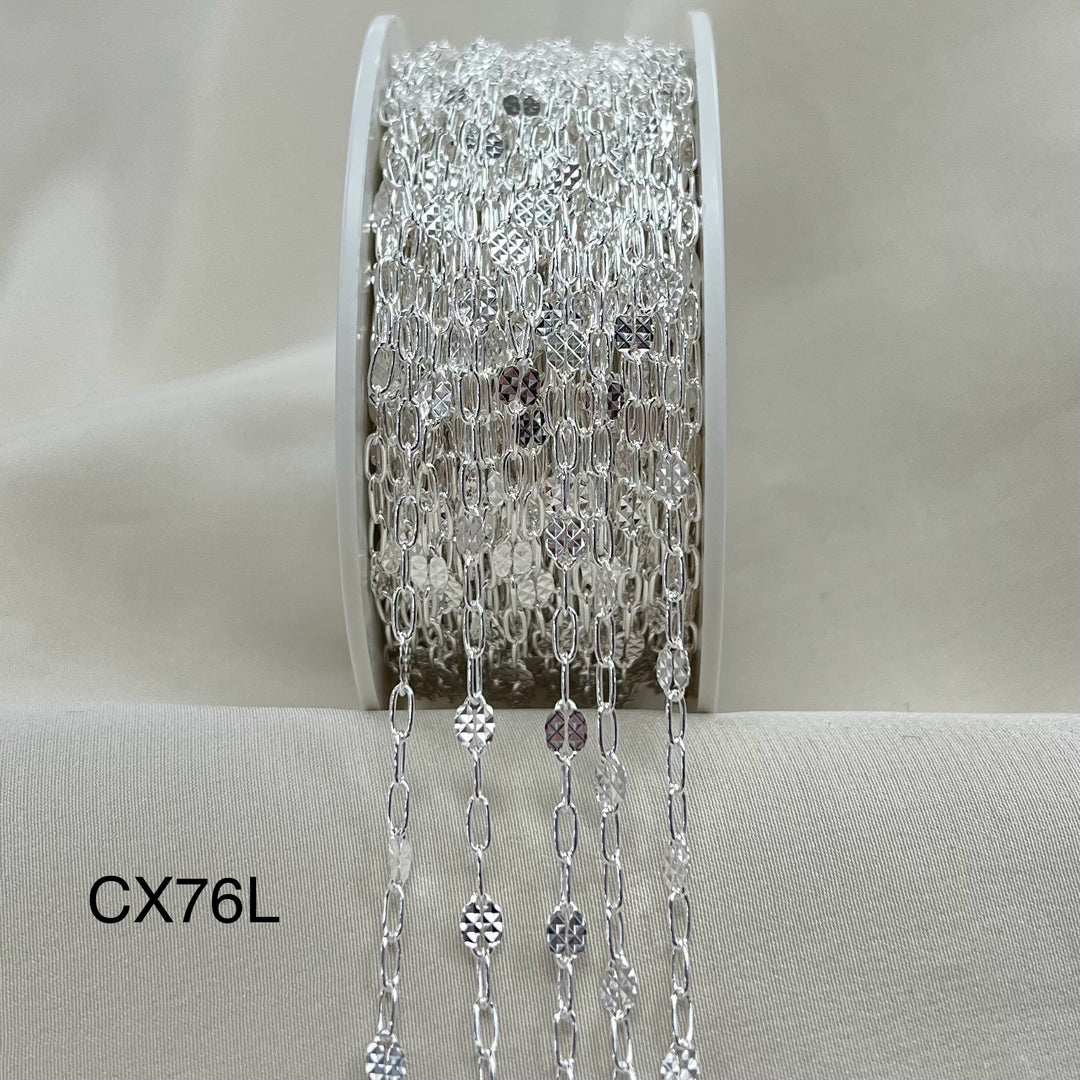 CX76L: 3.2mm Checkerboard + Paperclip (3+1) chain by the foot
