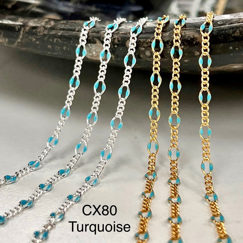 CX80: Enamel Figaro chain by the foot