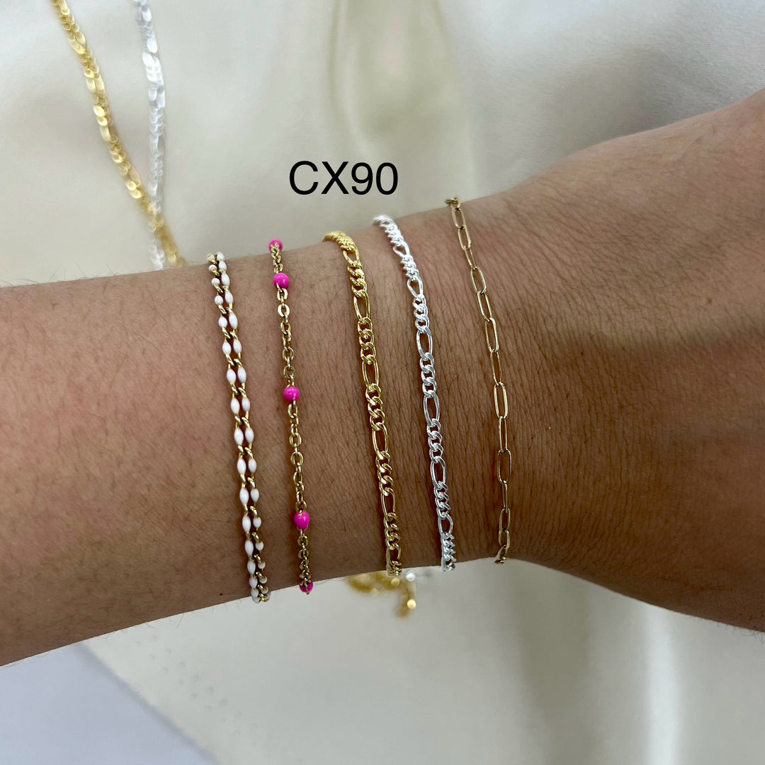 CX90 - Flat 2.1mm Figaro chain by the foot