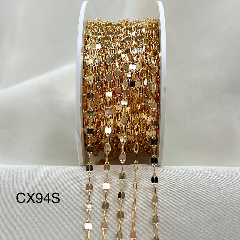 CX94S: 2.6mm Sequin + Paperclip (1+1) Chain by the foot