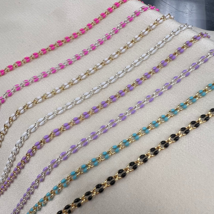 Sale - CX79: Curb Enamel Chain by the foot