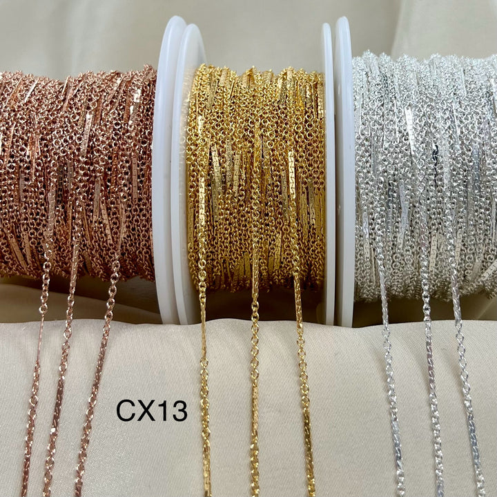 CX13: D/C Bar &amp; Cable Link Chain By the Foot (JR: Stretch Link 24GA or 26GA)