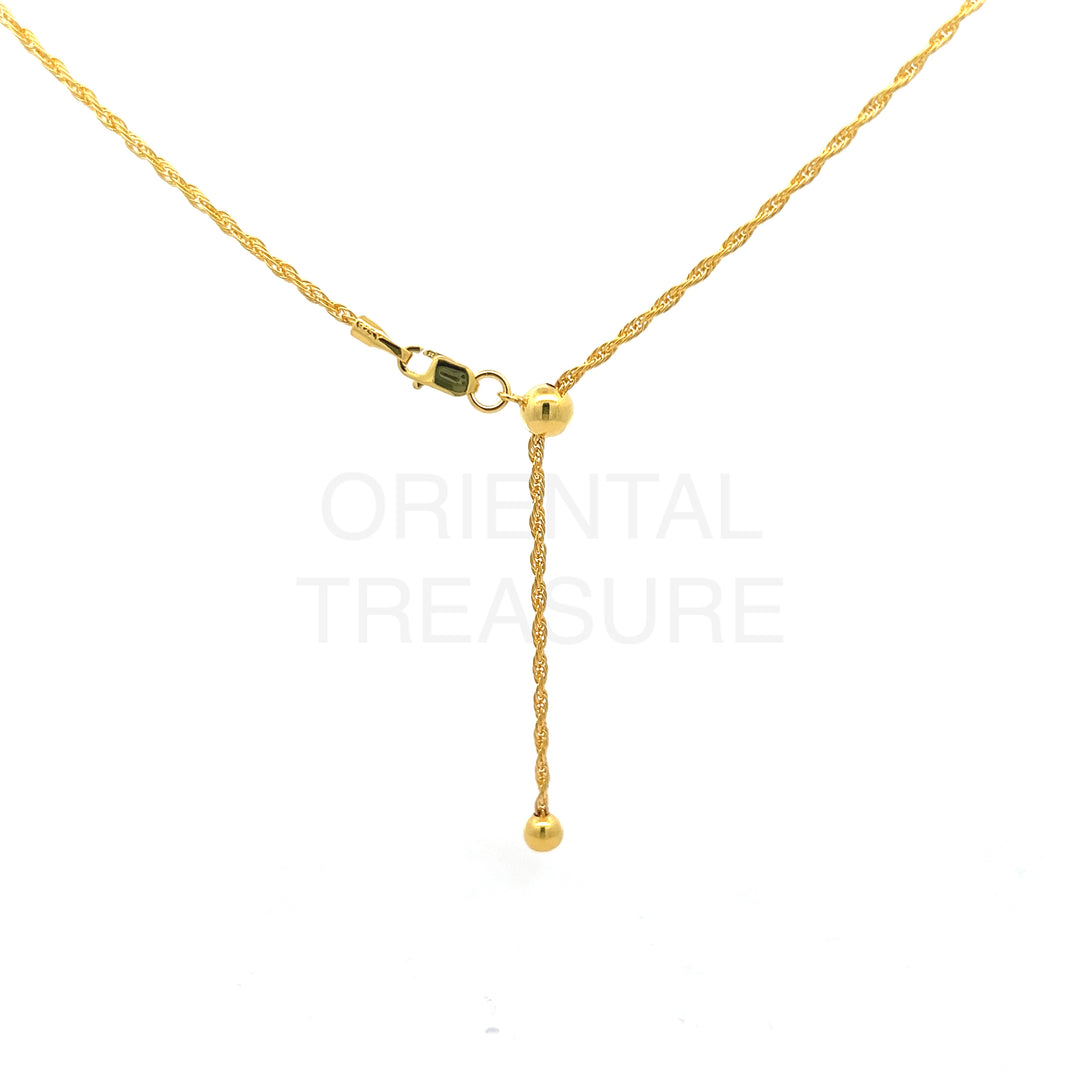 Adjustable / Bolo Rope Sterling Silver Chain 24” Max