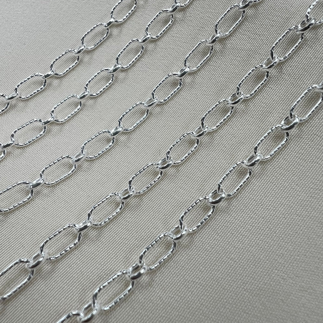 CX48T: 3mm Textured Oval Alternating (1+1) Chain by the foot