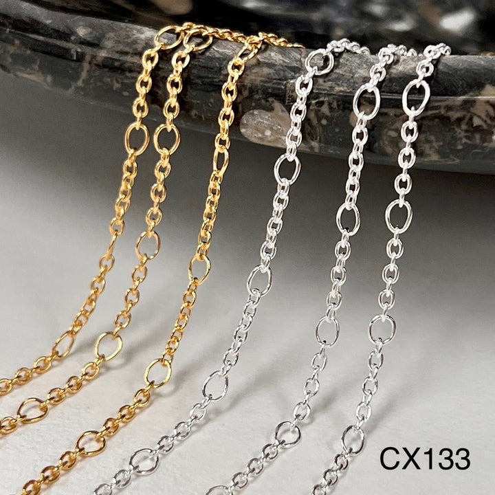 CX133 - Long plus Short (1+5) Cable Link Chain by the foot